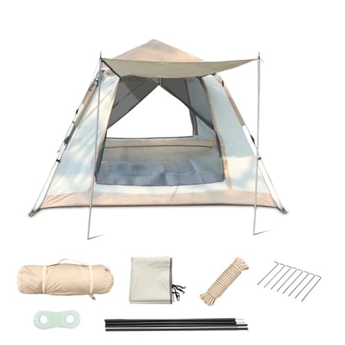 Carpa camping automática para 5-8 personas beige azul miniatura 1