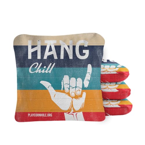 ACA Synergy Pro Dual Sided Cornhole Bags | Hang Loose Design | Set of (4) All-Weather Resin Filled Stick & Slide Corn Hole Bags