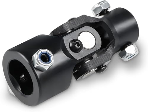 Steering Shaft Universal U Joint Automotive Replacement Universal Joints Coupler U-Joint Coupling (1, Black, 1" DD to 3/4" DD)
