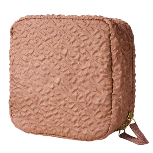 atRise 化粧ポーチ 旅行 レディース 《ポコッと浮かんだ柄が可愛い♡》メイクポーチ ポーチ 小さめ 可愛い 立てたまま収納 持ち運び ミニポーチ コンパクト（クラシカルピンク）