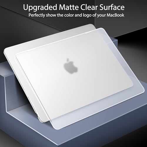 Lepeoac for MacBook Air 15 inch Case 2023 2024 2025 Release M4 A3241 M3 A3114 M2 A2941 with Liquid Retina Display & Touch ID, Hard Shell with Screen Protector & Webcam Cover, White