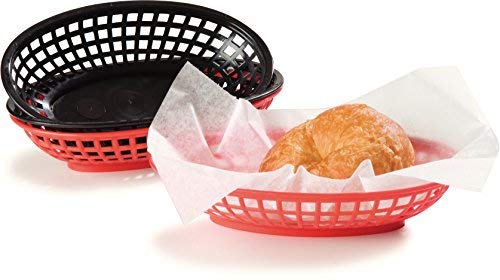 Carlisle 033305 Polyethylene Oval Bread and Bun Basket, 9-1/4" L x 6" W