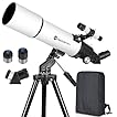 Telescopes for Adults Astronomy, 80mm Aperture 600mm Refractor Telescope for Kids & Beginners