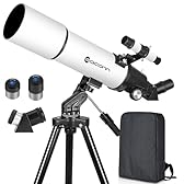 Telescopes for Adults Astronomy, 80mm Aperture 600mm Refractor Telescope for Kids & Beginners