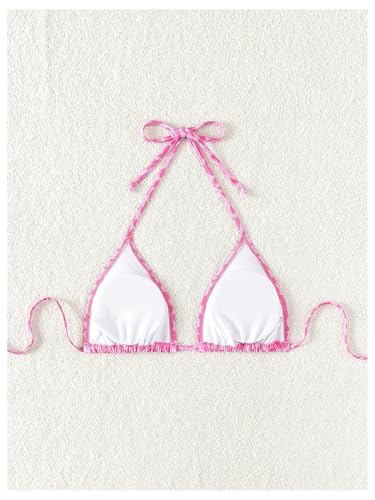 WDIRARA Women's Y2k Leopard Graphic Triangle Bikini Top Micro Halter Swimsuit Tops2