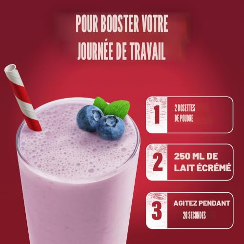 SlimFast Substitut de repas pour perte de poids et alimentation équilibrée, vitamines et minéraux, faible teneur en calories, riche en protéines, saveur myrtille, 16 portions, 584 g, l'emballage peut – vue 3