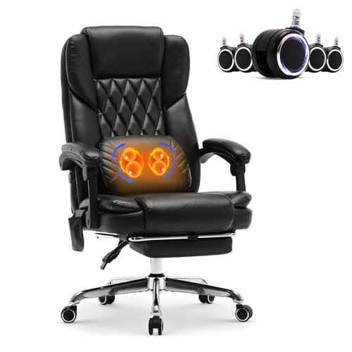 500LBS Massage Office Chair with Foot Rest & 3D Kneading