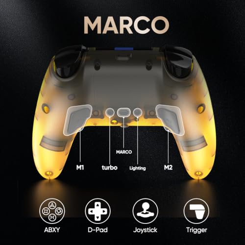 BETMI LED Wireless Controller for PS5, Pro/Slim/Steam Deck/PC(Frosted Glod) by BETMI - Used condition - Image 4