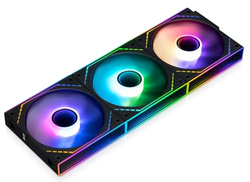 Thermalright TL‑M12QR-S X3 - Ventiladores de carcasa de PC de 120 mm, hoja inversa, flujo de aire de 1500 rpm, cadena de margaritas ARGB, iluminación de espejo infinito, paquete de 3