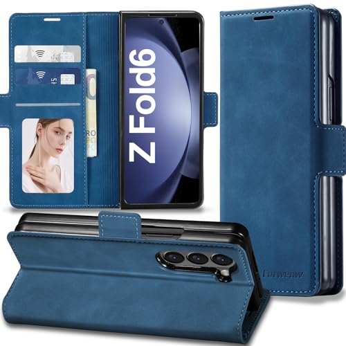 Étui antichoc Galaxy Z Fold 6 en cuir à 3 emplacements cartes
