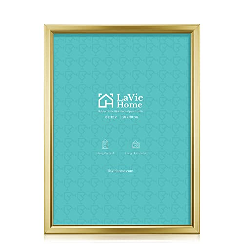 Lavie Home 8X12 Picture Frames (1 Pack, Gold) Simple Designed Photo Frame For Wall Mount, Glossy Finish Frame Perfect For Home And Office Decor #TOP11