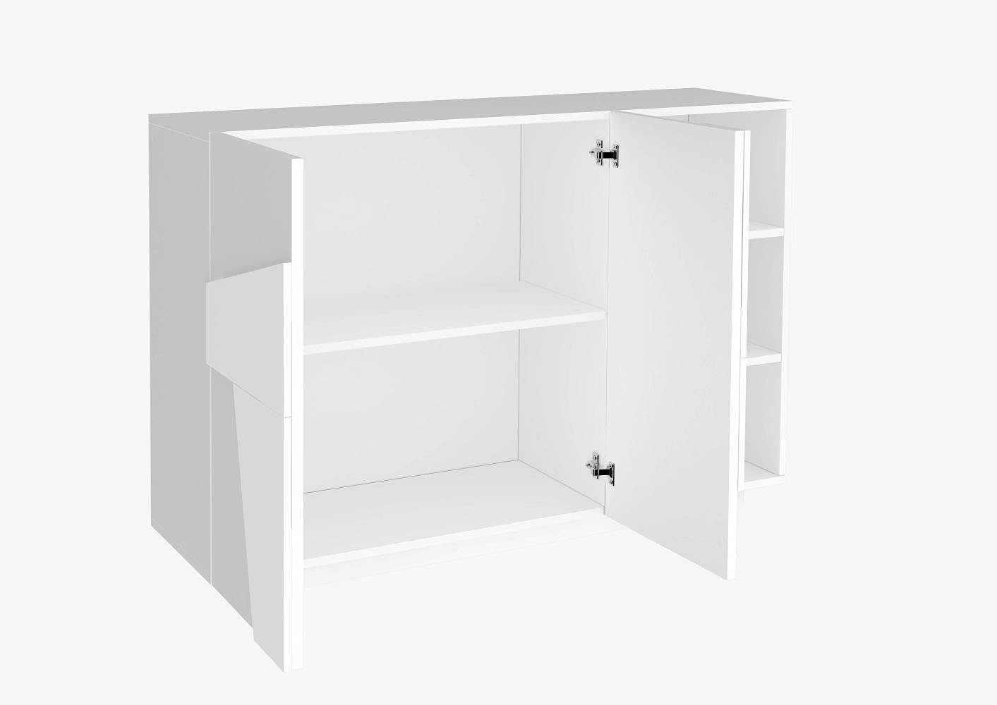 Web Convenienza Madia Moderna WEB, 160x40x80 cm, 100% Made in Italy - 2 Ante Battenti, 3 Vani a Vista con Ripiano Centrale - Mobile per Ingresso e Soggiorno (Bianco)