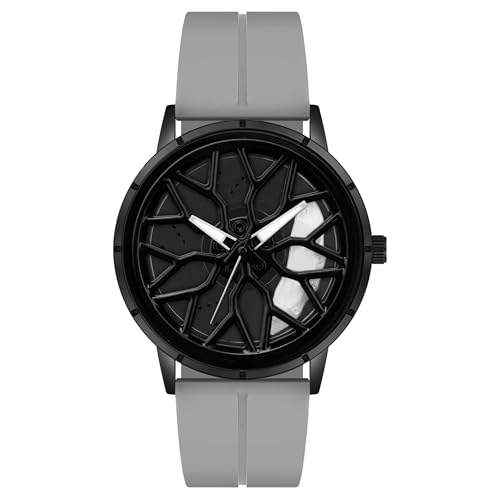 Image of PAPIO Modern Men's Wristwatch with Unique Design Rotating Dial Black Color Silicone Band (MN 256)
