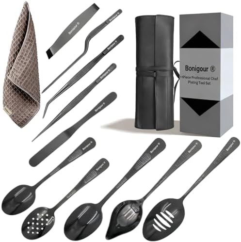 | Plating Tools Culinary Set | 11 Piece Professional Chef Plating...