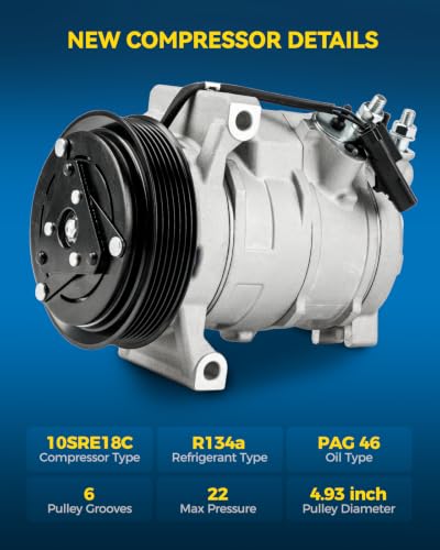 Image of PHILTOP Air Conditioner AC Compressor for Jeep Grand Cherokee 2011-2021 5.7Liter,2012-2021 6.4Liter,2019-2021 6.2L,Durango 11-15,Challenger 2011-2014 5.7L /6.4L,Charger /Chrysler 300 2011-2013 5.7L /6.4L
