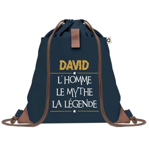 Sac à dos bleu et jaune David Homme sac de sport en toile avec cordelettes