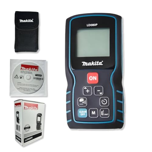 MAKITA Trena a Laser LD080PI – 80m Precisão ±1,5mm IP54 Funções Área Volume Pitágoras Nível e Memória 20 Leituras
