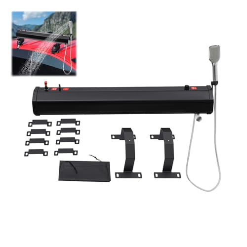 AGULIUM 7.93Gal Camping Shower Rinse Kit with Water Tank, Hose and Shower Head, Portable Camp Shower, Roof-Mounted Road Shower for Overlanding, Surfing, Off-Road, Fishing, Hunting