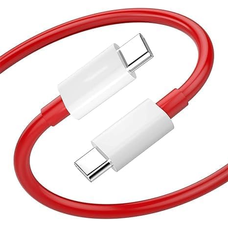 Image of ‎Original Warp Charge 65W Cable Compatible with One Plus Nord /Nord 2 / Nord C Charging Cable Replacement, 65W [10V~6.5A] Type-C to Type-C Warp Charger Adapter Cable-Red (fast67)