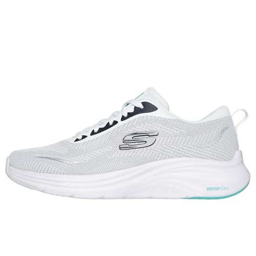 Skechers Vapor Foam Smooth Ride, Scarpe da Ginnastica Donna, White Knit/Black Trim, 38.5 EU