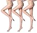 Pantyhose 3 Pack in Different Style-Control Top Tights Sheer-T Crotch Stockings For Slit Dress-Pantyhose With Opaque Panty (M, Nude)