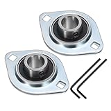 QUARKZMAN 2 Stück SBPFL204-12 Flanschlager 3/4" Bohrung Lager Einheiten Stahl Flanschmontiertes Lagergehäuse Mit Schraubenschlüssel ABEC 3