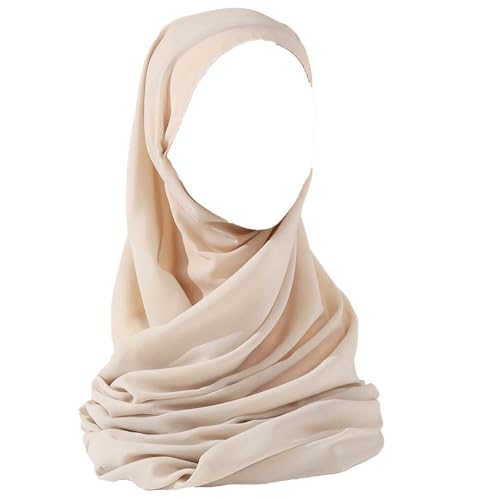 Chiffon Hijab Scarf Head Wrap Lightweight Scarves for Women Pashmina Shawls and Wraps for Evening Dresses Solid Color