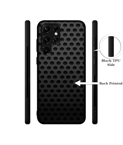 Image of Black Circle Design Premium 2D Printed Metal Back Case Cover for Samsung Galaxy S22 Ultra 5G