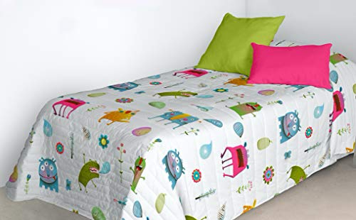 Mercato House - Colcha Bouti Infantil Monstruos/Colcha Cama 90/Colcha Monsters, 180x260cm