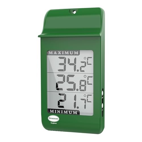 Digital Max Min Growroom Or Greenhouse Thermometer - Green by Brannan