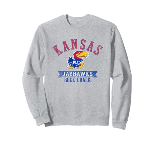 Kansas Jayhawks Distressed Banner Officially Licensed Sweatshirt Small