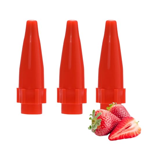 Image of Strawberry Flavor Nozzle Silent Plastic Dispenser Premium Silent Nozzles & Neutral Twist Tops for Any Brand Cream Chargers Tanks(3 Packs)