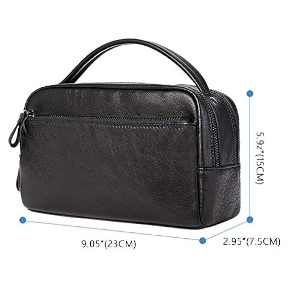 Beauty Case da Viaggio per Donna Uomo, Borsa da viaggio da uomo borsa da viaggio Vintage Genuine in pelle da toilette da toilette Borsa per il trucco portamento del titolare del titolare cosmetico Toi