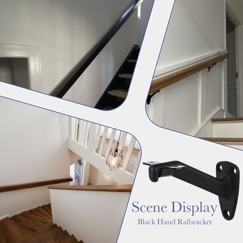 Supports de rampe d'escalier HOME MASTER HARDWARE robustes noir mat x3 - 8