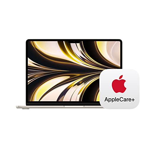 Apple 2022 MacBook Air Laptop with M2 chip: 13.6-inch Liquid Retina Display, 8GB RAM, 256GB SSD Storage; Starlight with AppleCare+ (3 Years)