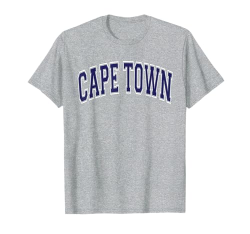 Cape Town Arched Dark Blue Text T-Shirt