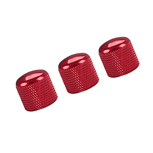 ibasenice 3pcs Red Guitar Volume Tone Knob for Electric Guitar Part Replacement Metal Effect Pedal Control Amplifier Knobs
