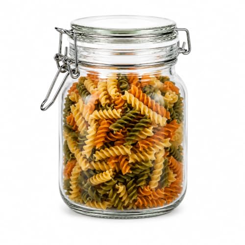 Image of Vasukie 2000ML Glass Jars With Airtight Leak Proof Lids | Wide Mouth Storage Canister Jars Perfect for Kitchen Canning, Dry Food, Spices, Pickle, Coffee, Tea, Snacks, Sugar, and More (1Pc)