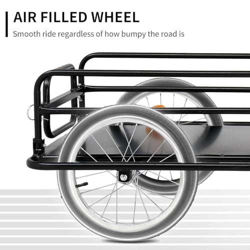 Remolque plegable para bicicleta de turismo resistente, almacenamiento compacto con gancho y reflector, soporta hasta 70 kg