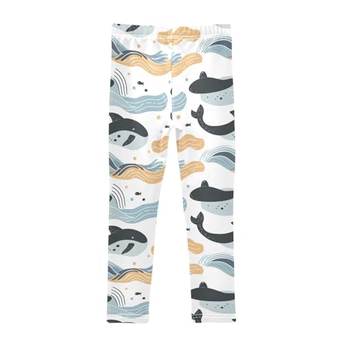 Cartoon Whale Animal Fish Girls Casual Leggings for Kids Printed Long Pant Bottoms Stretch and Soft2