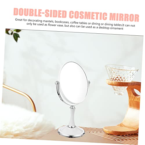 Espejo de maquillaje de mesa giratorio doble cara con aumento miniatura 3