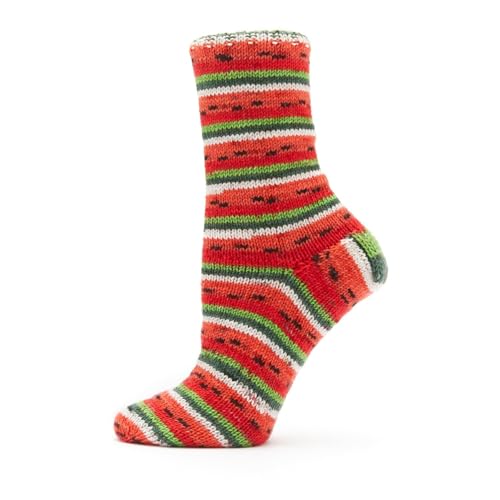 Image of Premier Yarns Fruits, Acrylic Sock Yarn, 2-Pack Bundled with Bella's Crafts Stitch Markers (Watermelon)