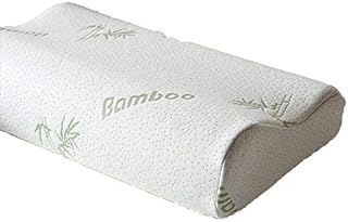 EGYPTO Bamboo Contour Memory Foam Pillow - Cervial Contour Chiropractic Cooling Pillow - Hypoallergenic Support Pillow (Large Contour 40cm x 60cm)