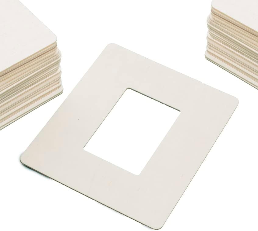 Group of 24 Unfinished Wood Snowflake Frames by Factory Direct Craft - Photo Frame Ornaments with Jute Hanger for Craft Activities and DIY Projects