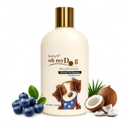 Image of Oh My Dog Smarty Pet Berry & Coconut Shampoo for Dogs and Puppies - 500ml | Paraben & Cruelty-Free Ultimate Pet Shampoo | Maintain Fur Moistured and Hydrated - by Barkz and Mewz (Berry & Coconut)