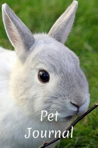 Pet Journal: 75 6" X 9" Cream Colored Pages/Cute Rabbit Picture