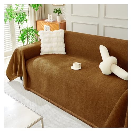 Failjierue 1 Pcs Extra Wide Chenille Sectional Couch Covers W/Tassel Design for Sectional Sofas L-Shaped & U-Shaped Sofa Slipcover(Style 2,230 * 260cm)