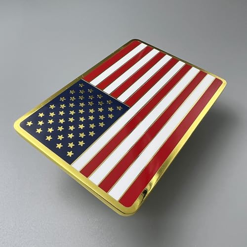 Imán decorativo metal bandera EE. UU. con esmalte y caja miniatura 3