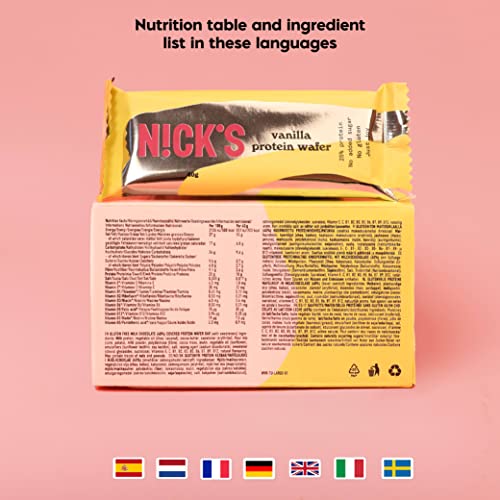 Image of N!CK'S Protein Wafer Bar Vanilla| 25% Protein (10g) 203 Calories | Low Carb Cookie Bar Snack with No Added Sugar, Gluten Free (24 bars x 40g)