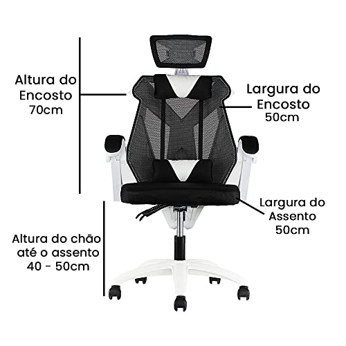 Cadeira Gamer DUST X49 Design Esportivo Reclinável e Giratória (Branca)